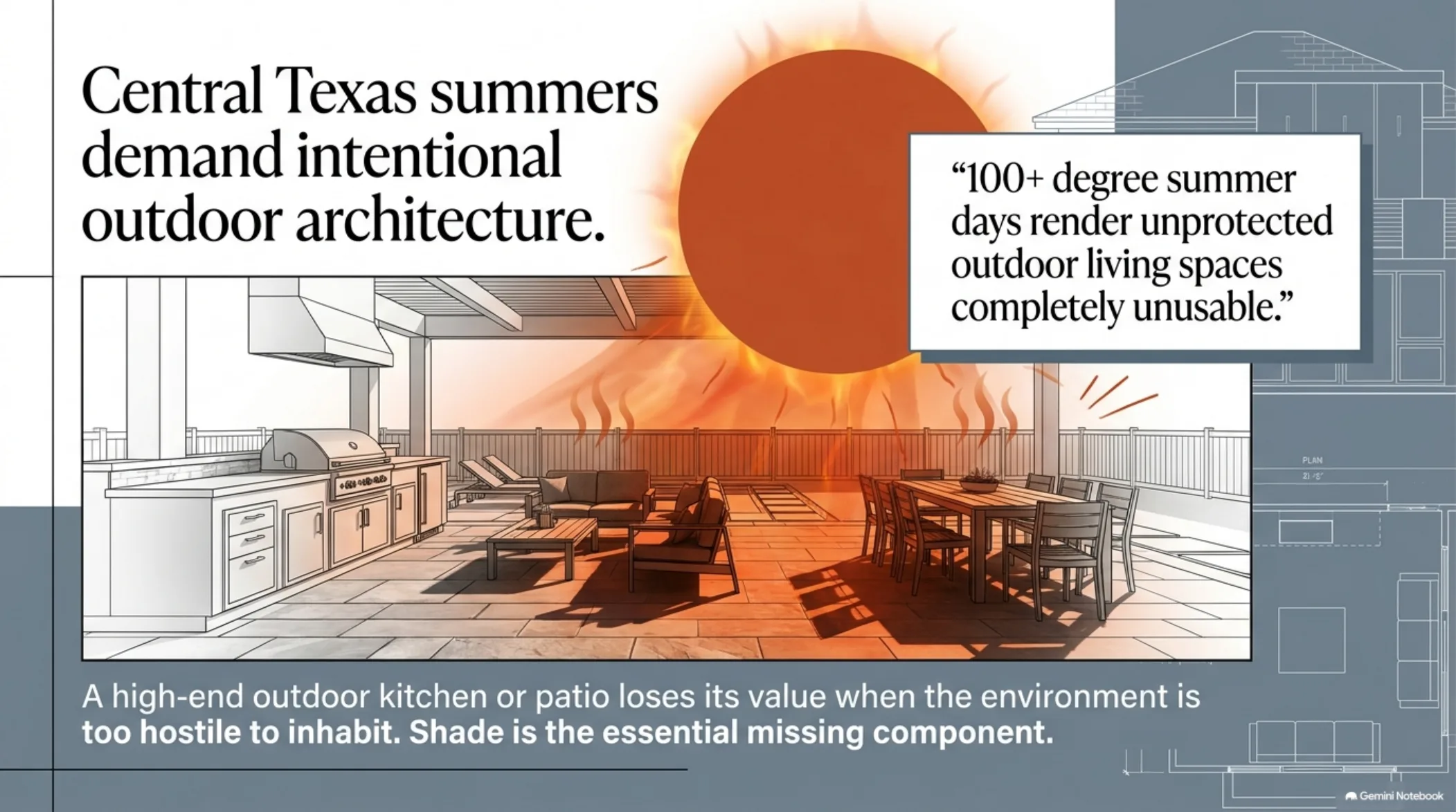 Slide 2: Central Texas summers demand intentional design